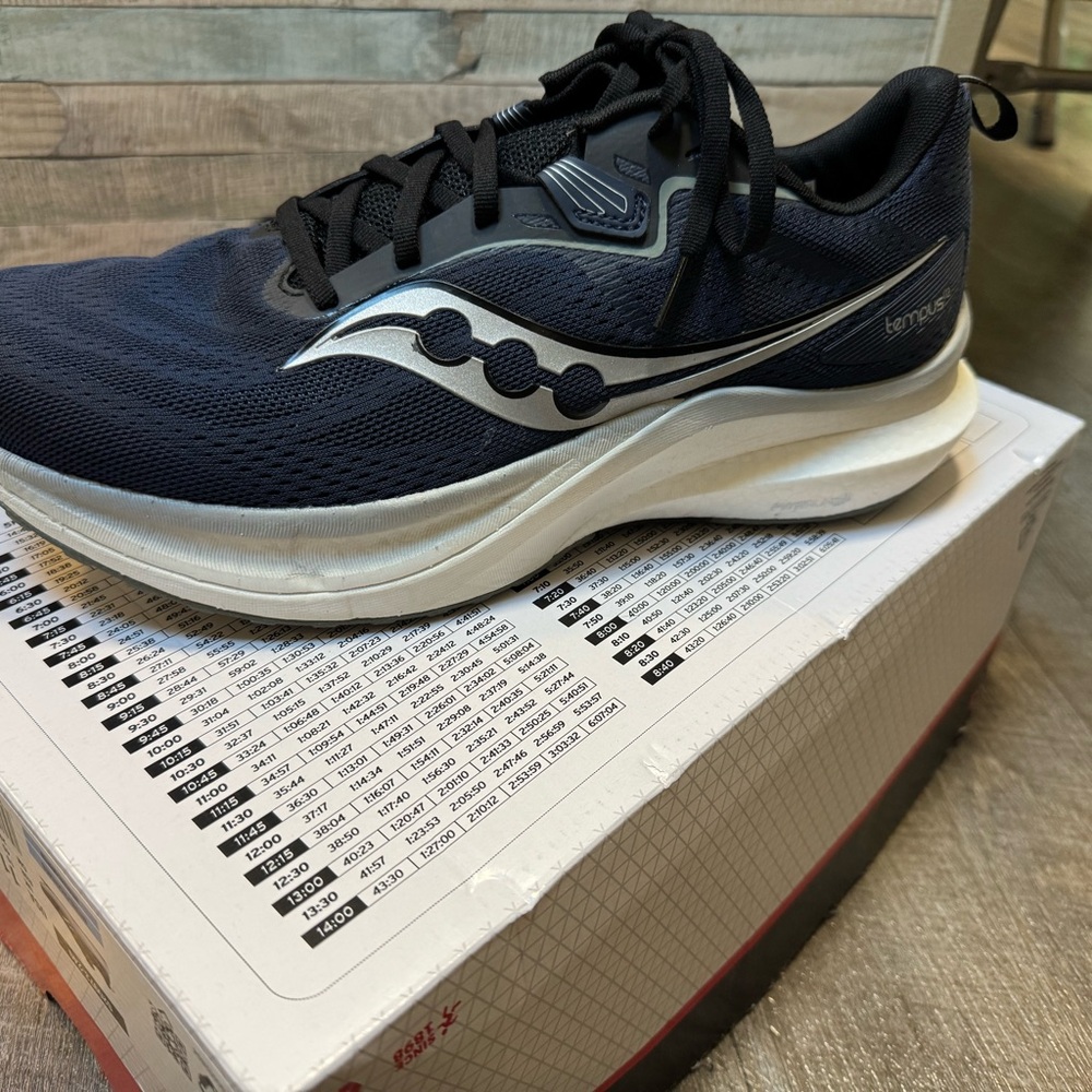 Saucony White and Blue Athletic Shoes with Breathable Mesh